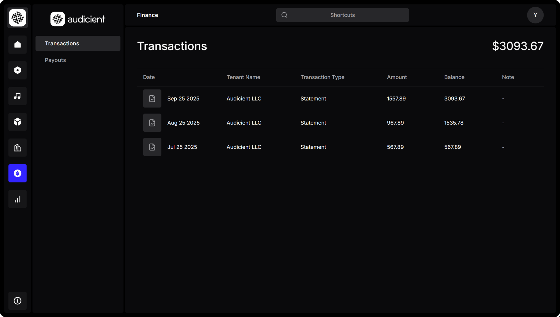 Income tracking dashboard for consolidating DSP revenue, matching transactions, and monitoring royalty income