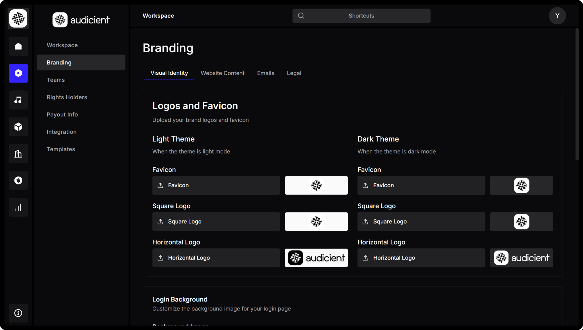 White label music distribution platform customization dashboard with branding options